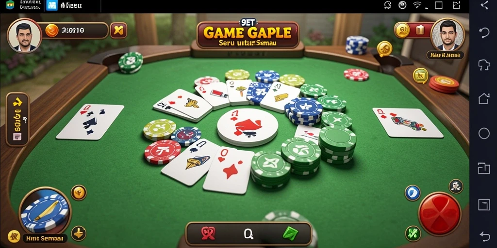 Screenshot 9ET menampilkan gameplay Gaple yang seru.