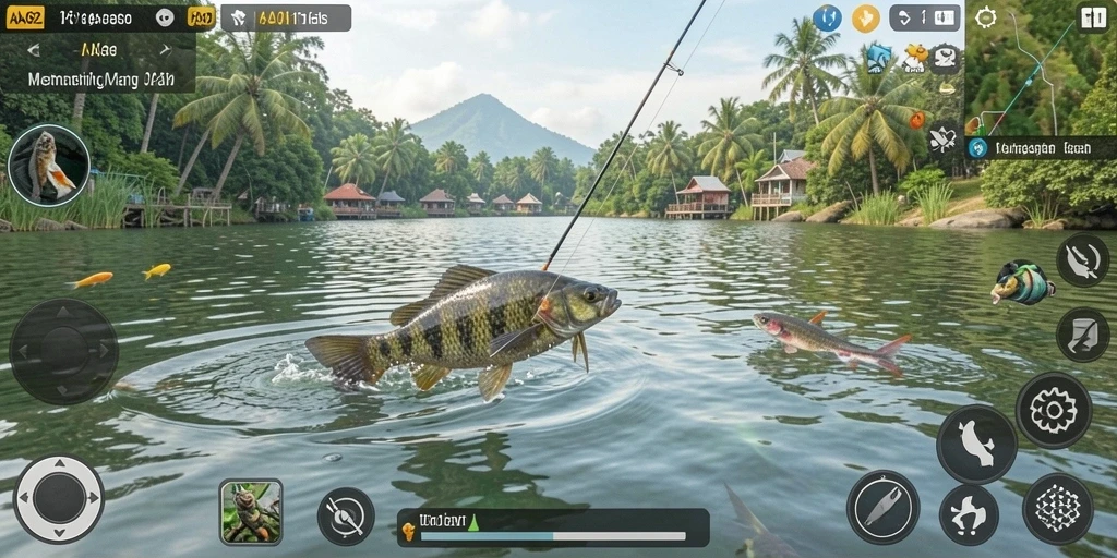 Tampilan gameplay seru dalam permainan memancing AA62.