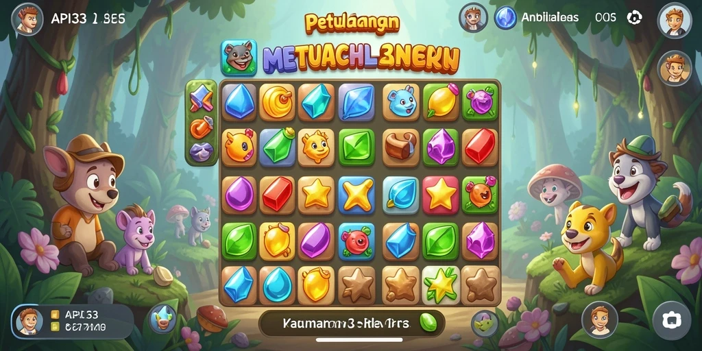 Tampilan gameplay seru di API33 dengan tantangan Match-3.