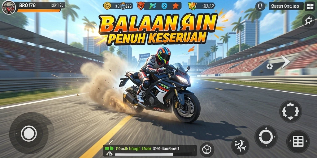 Gameplay seru dan adrenalin dalam balapan motor.