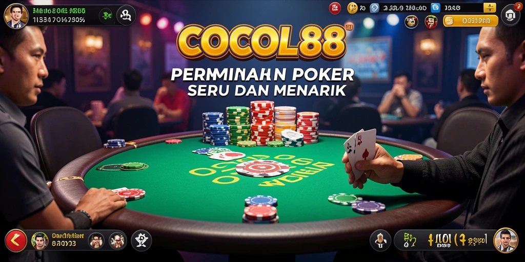 Screenshot menampilkan tampilan permainan Poker yang menarik.