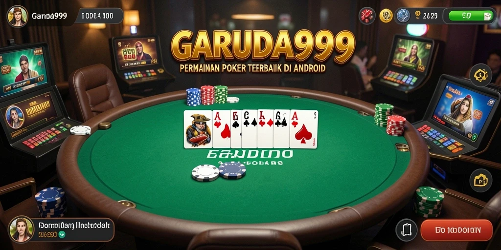 Screenshot gameplay GARUDA999 yang menampilkan aksi poker yang mendebarkan.