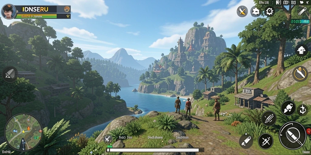 Tampilan gameplay menakjubkan dari IDNSERU dengan eksplorasi dunia terbuka.