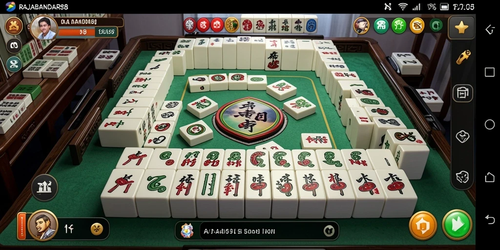Tampilan gameplay Mahjong di RAJABANDAR88 yang menantang.