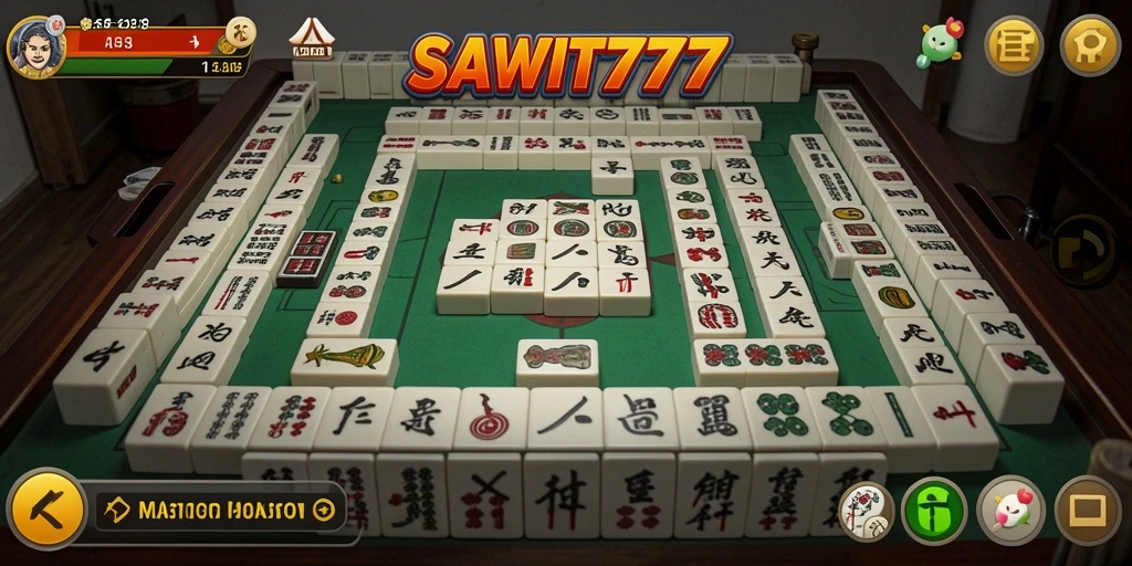 Screenshot utama SAWIT777 menunjukkan aksi seru permainan Mahjong.