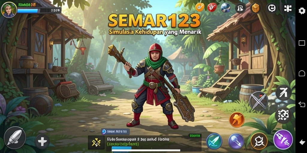 Tampilan gameplay SEMAR123 yang kaya akan aktivitas simulasi kehidupan.