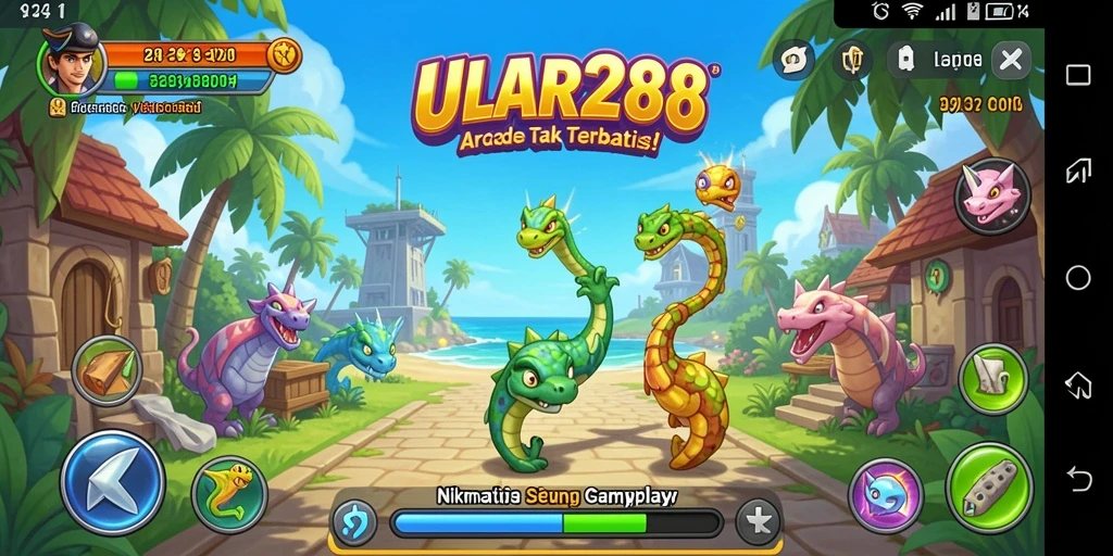 Tampilan memukau dari gameplay seru ULAR288 di arena Arcade.