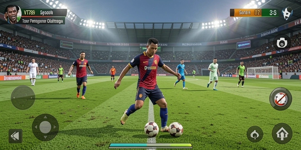Tampilan gameplay menarik dari VT789 dengan aksi sepak bola yang mendebarkan.