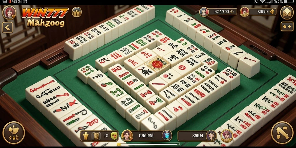 Screenshot gameplay WIN777 menampilkan aksi seru permainan Mahjong.