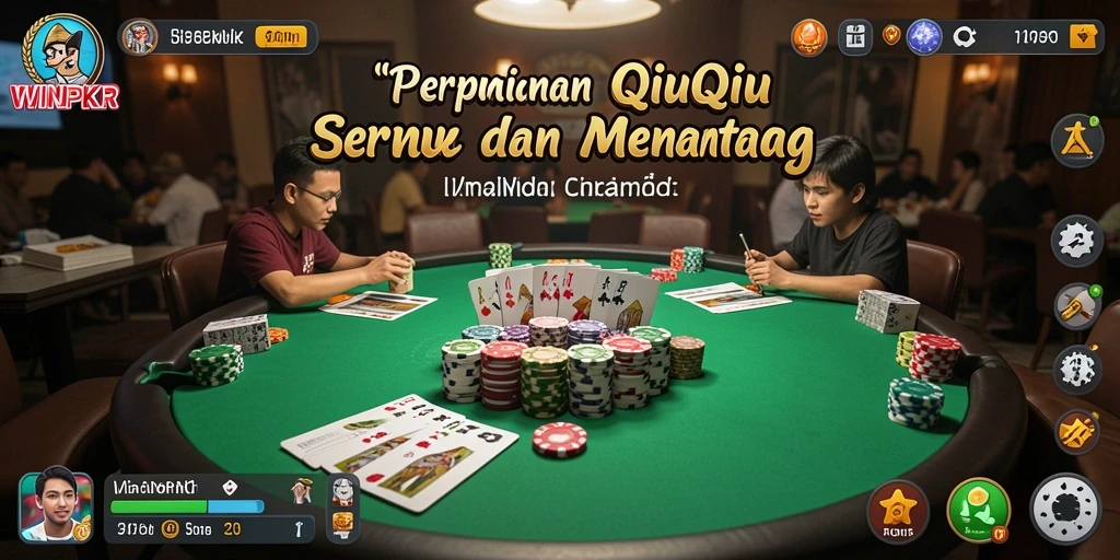 Tampilan gameplay seru di WINPKR dengan kartu QiuQiu.