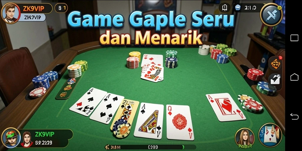 Tampilan gameplay seru Gaple di ZK9VIP.