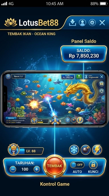 Tampilan utama aplikasi lotusbet88 yang user-friendly.